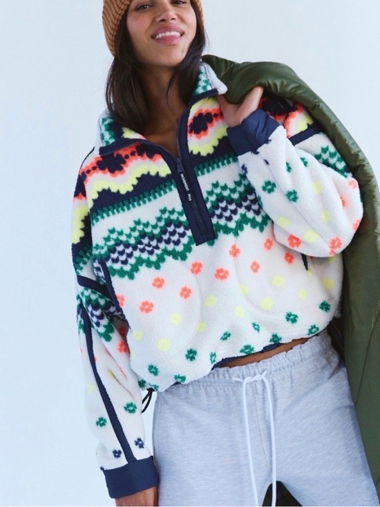 Free People Sweaters - FREE PEOPLE x movement Mountain High Printed Half Zip Fleece size medium